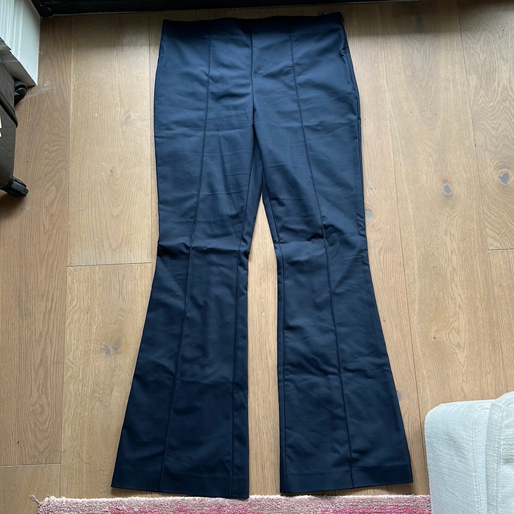The Row, Navy ribbed flare pant, Womens Size 10
